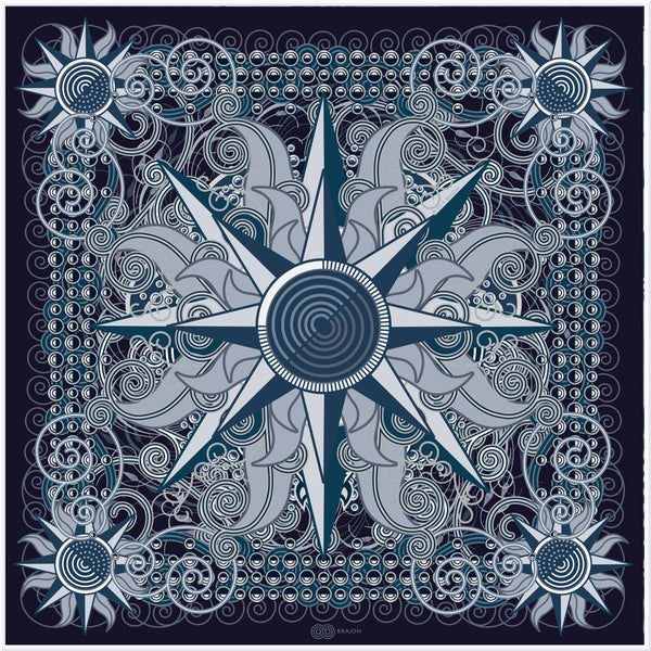 Through Stellar Labyrinths | Blue | Satin