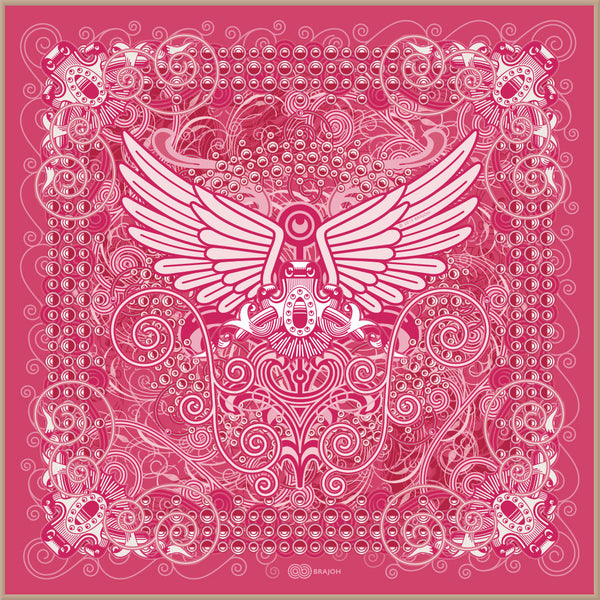 Unfolding Far His Pinions | Pink | Satin