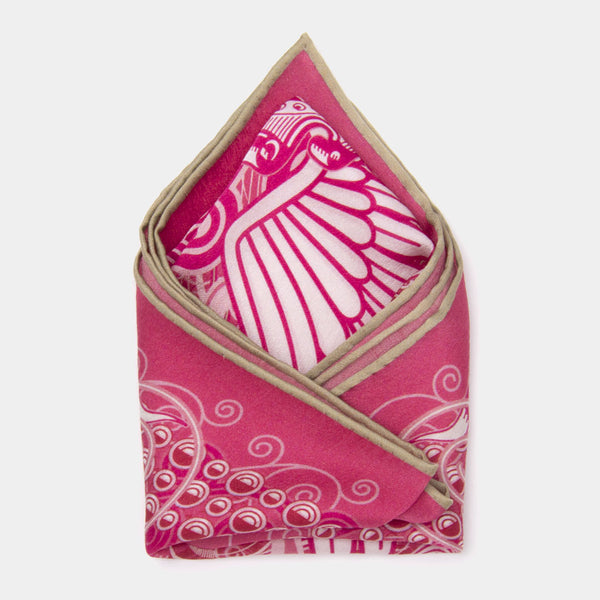 Unfolding Far His Pinions | Pink | Satin